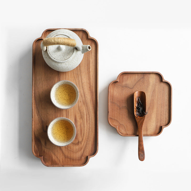 Wood Tea Table Tray Set