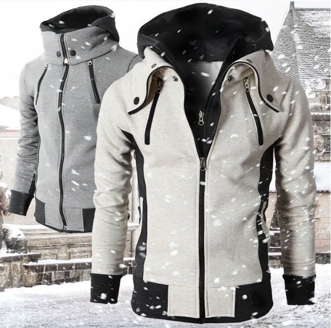 Men's Zip Up Hooded Sports Cardigan Sweatshirt Jacket