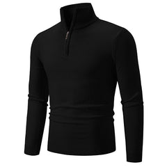 Men's Plus Size Fleece Zip Mock Neck Sweater