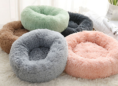 Round Plush Dog Bed for Small Dogs