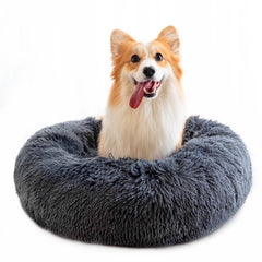 Round Plush Dog Bed for Small Dogs