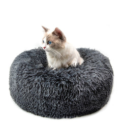 Round Plush Dog Bed for Small Dogs