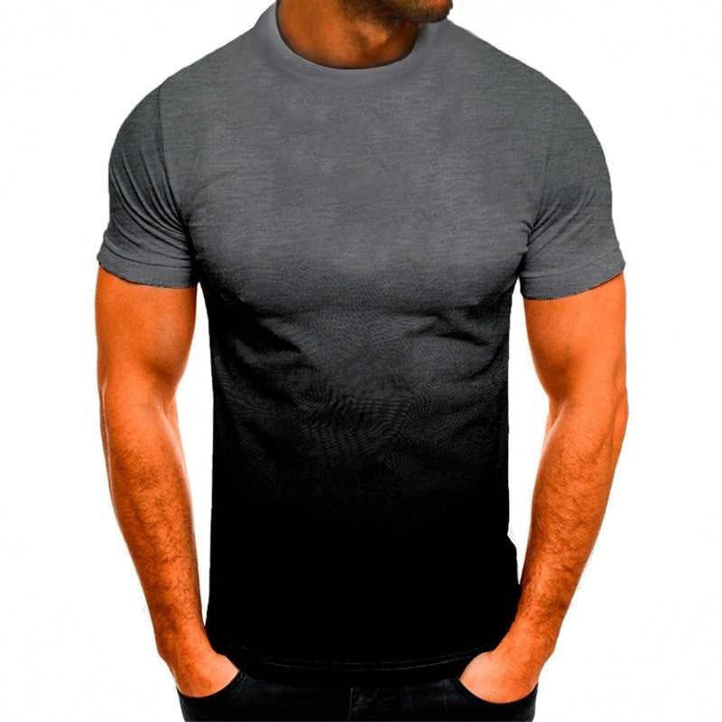 Men's 3D Digital Print Gradient T-Shirt