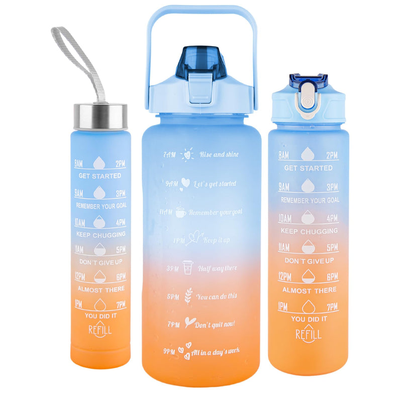 3 PCS Water Bottles With Straw