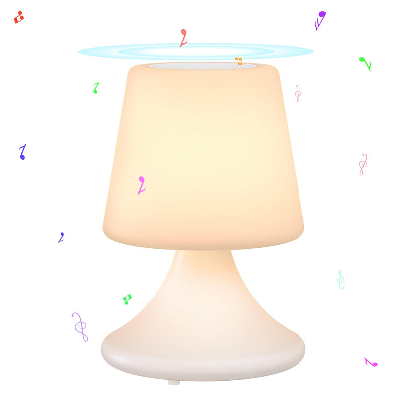 uuffoo Table Lamp with Bluetooth Speaker Waterproof Patio Wireless Outdoor Speaker with Lights RGB IP44 Ideal for Patio Pool Party Gifts