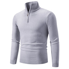 Men's Plus Size Fleece Zip Mock Neck Sweater