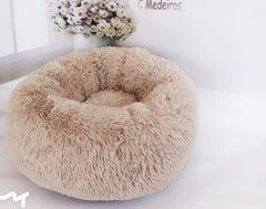 Round Plush Dog Bed for Small Dogs
